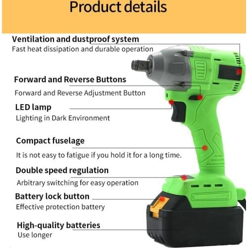 Charging Brushless Electric Wrench with one battery and charger