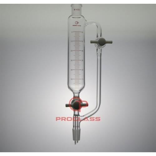Graduated Pressure Equalizing Funnel Double PTFE Stopcock,14/20 Joints