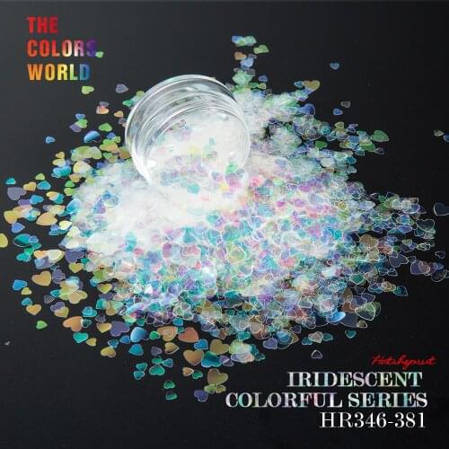 HR346-381 White Color With purple red Light Colorful Heart Shape Mix Size Nail Glitter nail art decorations makeup facepainting