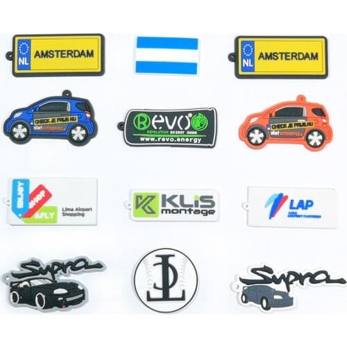 Custom Make PVC Soft Shoe Charms Badge on Your Design Logo Custom Cartoon Key chains Ring Cover Cap 100% Eco Friendly Non-toxic