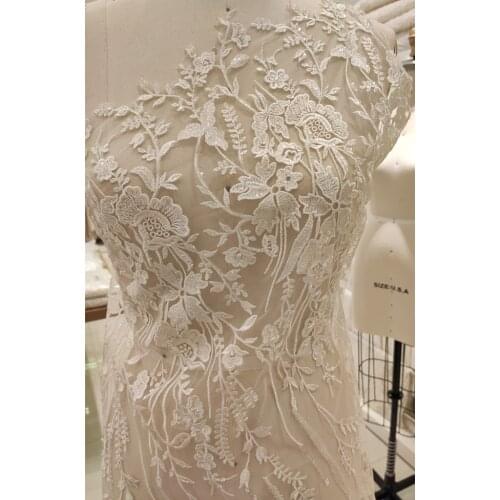 Embroidery Lace Fabric African Lace Fabric 2021 Tissus Vestidos Dentelle Fabric For Dress By 1 Yard кружево для рукоделия