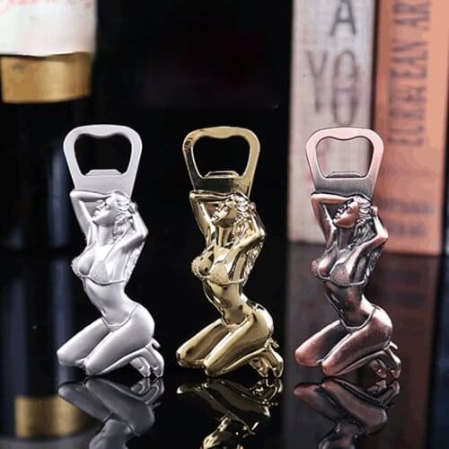 Western Sexy Beauty Bottle Opener Refrigerator Stick Metal Bottle Opener Personality Hotel Beer Bottle Opener Topless Can Opener