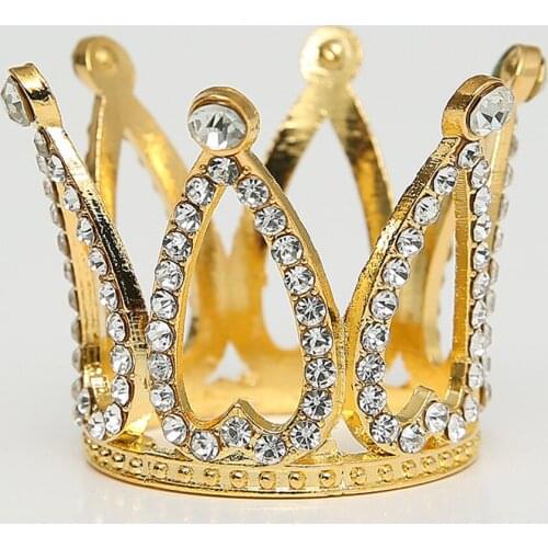 Mini Crown Princess Crystal Pearl Tiara Children Hair Ornaments For Wedding Birthday Party Cake Decorating Tools