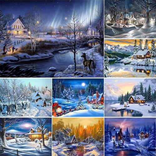 DIY Diamond Painting Snow Scene Cross Stitch Kit Full Drill Art Embroidery Hotel Home Decoration Diamont Drawing By Children