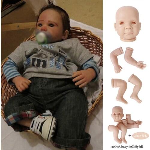 20inch Reborn Doll Kit Realistic Baby Boy Soft Touch Fresh Color Kit Diy Reborn Doll Parts Diy Toy Gift for Kids