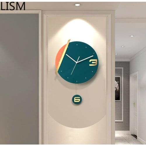 Wall Clock Vintage Wood Modern Design Nordic Art Wall Clock Pendulum Silent Clocks Wall Home Decor Living Room Horloge Mural