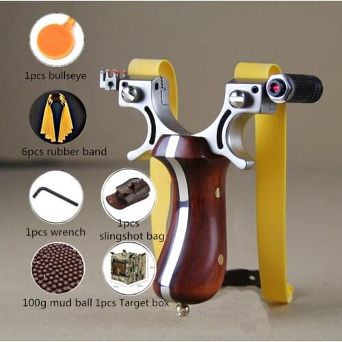 New Outdoor Adult Boutique Flat Rubber Band Catapult Slingshot Stainless Steel New Laser Competitive Hunting Launch Slingshot