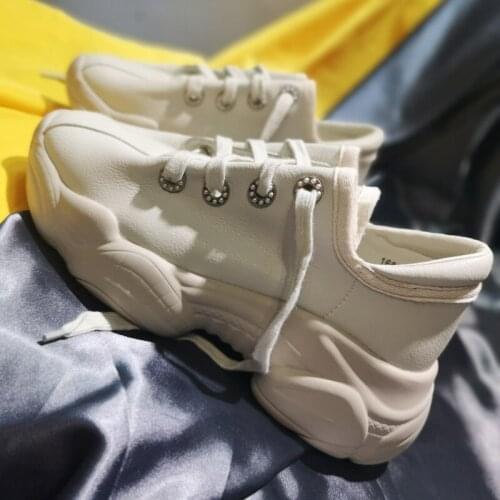 2019 New Spring Fashion Women Casual Shoes Leather Platform Shoes Women Sneakers Ladies Trainers Chaussure Femme X15-07