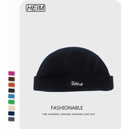 Solid Color Warm Knitted Brimless Hat Men Beanies Winter Autumn Hip Hop Skullcap Street Men Beanie Unisex Melon Cap Women Male