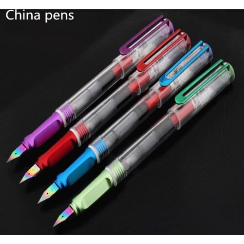 New Listing High Quality 6053 Half 4 Color Transparent School Supplies Student Office Stationary Colors Nib Fountain Pen Ink