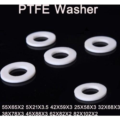 5Pieces Flat Washer F4 PTFE Gasket Fire-resistant Gaskets Bellows Sealing Ring Washers 55X65X2 5X21X3.5 42X59X3 25X58X3 32X68X3