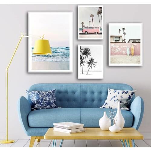 Beach Hut Landscape Poster Prints Watch Tower Poster Canvas Painting Wall Art Pictures For Living Room Modern Decorative Prins