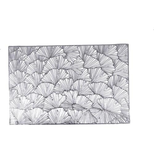 Rectangular And Round Hollow Ginkgo Leaf Placemat Dining Mat Hollowed Out Decorative Breathable Gold Color Pvc Placemat Dinnerwa