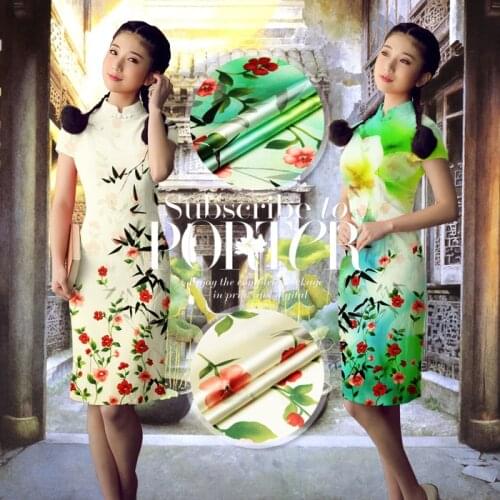 PRINTED SILK STRETCH SATIN 118cm width 19momme Pure Silk Fabric Dress Cloth Soie Fabrics Dark Purple Color Positioning Printing