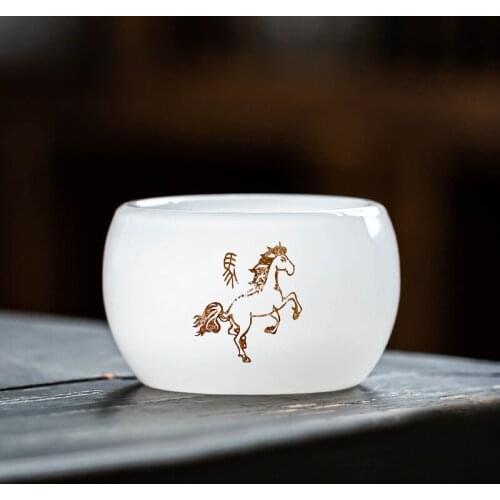 Twelve zodiac glass cup personal ceramic glass small tea cup home kung fu tea tasting cup