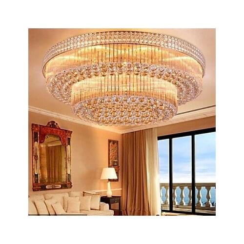LED 110-220V High-end atmosphere luxury Ceiling Lights K9 Crystal Living Room Absorb Dome Light free shipping Ceiling Lamps