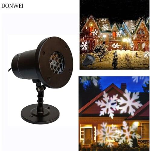Rotatable Snowfall Projector light Moving Snow Outdoor Garden Stage Light Christmas Snowflake Spotlight For Xmas New Year Party