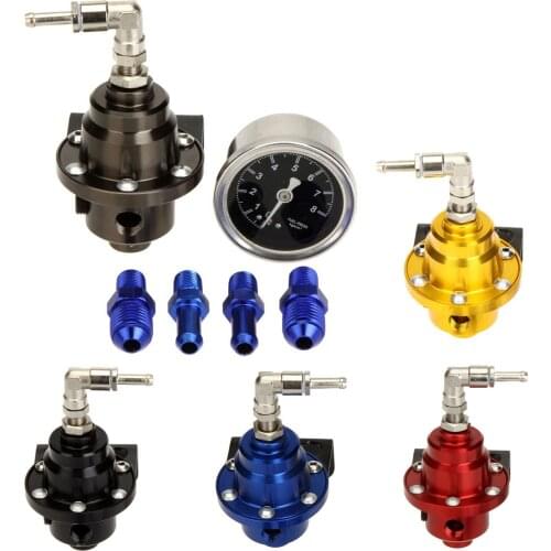 High Performance Car Fuel Pressure Gauge Adjustable Fuel Pressure Regulator Blue