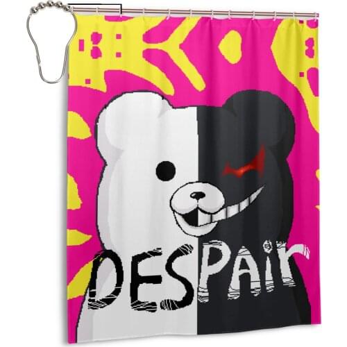 High Quality Printed Monokuma Danganronpa Cosplay Poster Fabric Shower Curtains Screen ery Waterproof Products Bathroom Decor