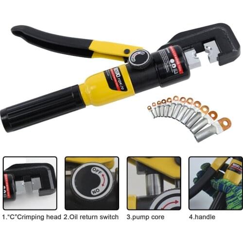 YQK-70 4-70mm2 Pressure 8T Hydraulic Crimping Tool Cable Lug Crimper Plier Hydraulic Compression Tool