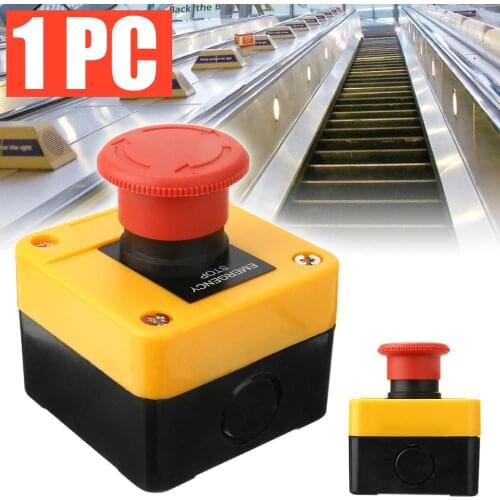 1pc AC 240V 3A latching NC E-Stop Button Switch Emergency Stop Mushroom Push Button Switch Twist Release for Elevator
