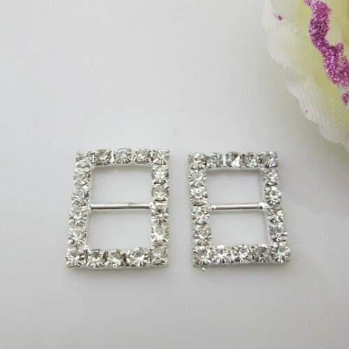 10 pcs Rectangle rhinestone buckle for wedding invitation card 12mm