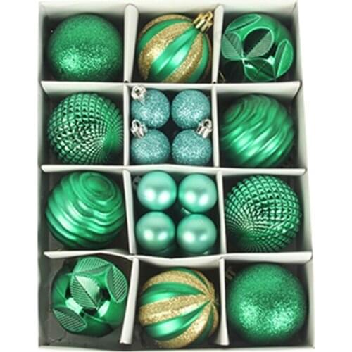 26Pcs Christmals Balls Ornaments Multicolor Assorted Shatterproof Shiny Glitter Hanging Pendant Xmas Tree Party Decor