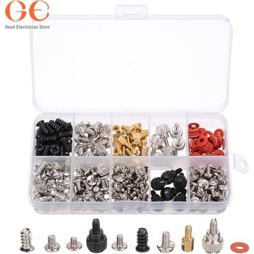 300pcs Personal Computer Screw Standoffs Set Assortment Kit for Hard Drive Computer Case Motherboard Fan Power with Box security