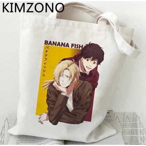 Banana Fish shopping bag shopper eco handbag tote canvas reusable bag string tote ecobag boodschappentas sacolas
