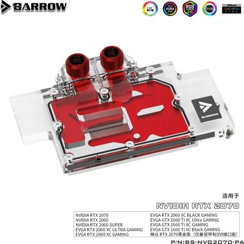 BARROW Water Block use for NVIDIA RTX2070 Founders Edition/Reference Edition/EVGA 2060/GTX1660Ti Full Cover GPU Block D-RGB 3PIN