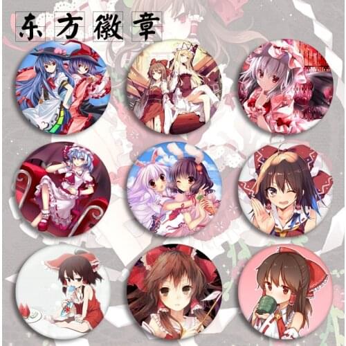 TouHou Project Hakurei Reimu KONPAKU YOUMU Brooch Icons On Backpack Badges Pins Gifts Fans