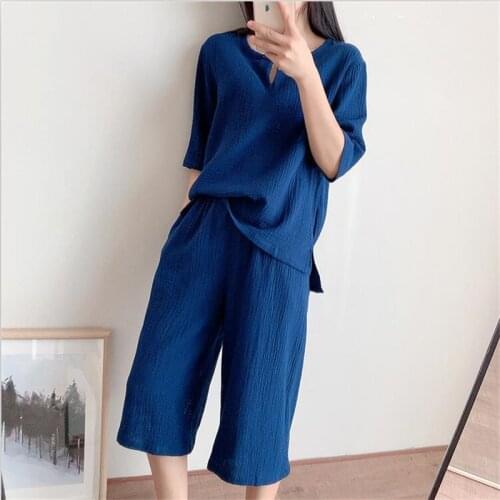 Large Size Women Cotton Pants 5XL 6XL 7XL Summer Autumn Solid Calf-Length Straight Pants High Waist Solid Wide Leg Pants