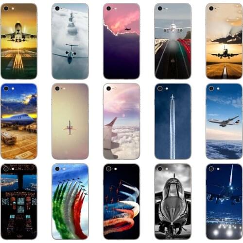 01DD Aircraft Airplane fly travel cloud Sky Soft Silicone Cover Case for iphone 5 5s se 6 6s 8 plus 7 7 Plus X XS SR MAX case