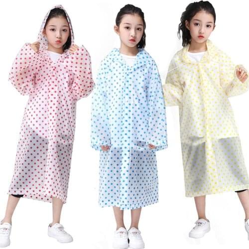 Outdoor Travel Hiking Rainy Weather Hooded Childrens Raincoat Poncho Can Be Reused