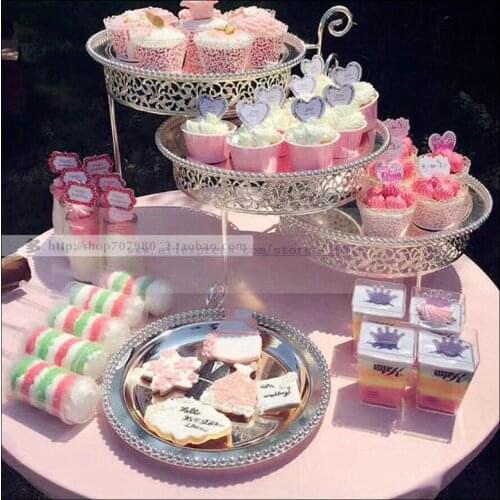 European three-layer rotating snack stand wedding dessert West Point set multi-layer large cake stand