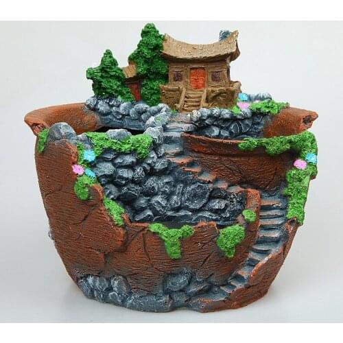 Resin Succulent Plant Pot Exquisite Bonsai Unique Flower Pot Garden Planter Office Holder Desktop Ornement Garden Pots Planters