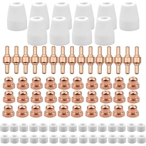 GTBL 85Pcs Plasma Cutter Tip Electrodes and Nozzles Kit Consumable Accessories for PT31 30 40 50 Plasma Cutter Welding Tools