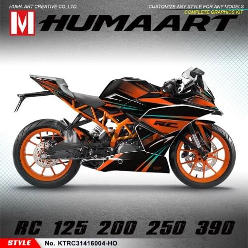 HUMAART Motorbike Graphics Personalised Sticker Design Adhesives for RC 125 200 RC125 RC200 2014 2015 2016