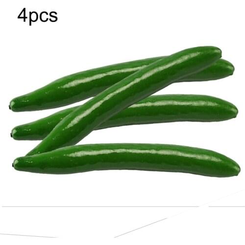 4pcs/set Artificial Cucumbers High Simulation Fake Vegetable Food for Home Kitchen Decor Photo Props Crafts