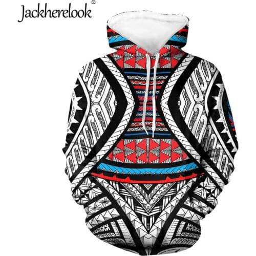 Jackherelook Polynesian Tribal Tattoo Print Hoodies Ladies Long Sleeve Casual Hooded Oversized Sweatshirts Pullovers Tops Mujer