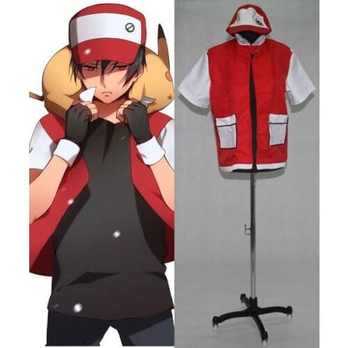 Pocket Monsters Ash Ketchum Jacket Coat Top Cosplay Costume E001