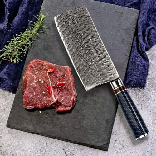 Damascus steel western style VG10 kitchen knife honeycomb resin handle sushi sashimi knife slice meat cleaver