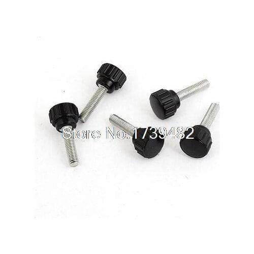 Mechanical Equipment 5mm Male Thread Screw On Type Round Clamping Knob 5 Pcs