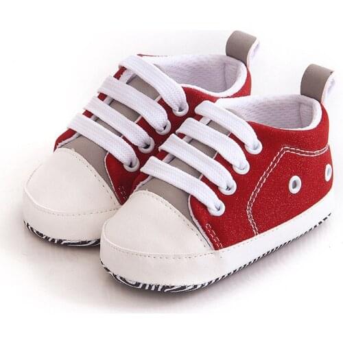 0-18M Lovely Baby Sneakers Newborn Baby Crib Shoes Girls Toddler Laces Soft Sole Shoes