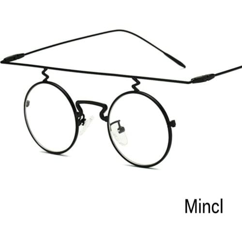 MINCL/ 17g Ultralight Women Round Metal Frame Glasses Retro Punk Men Optical Eyeglasses Fashion Reading Sunglasses Frame NX