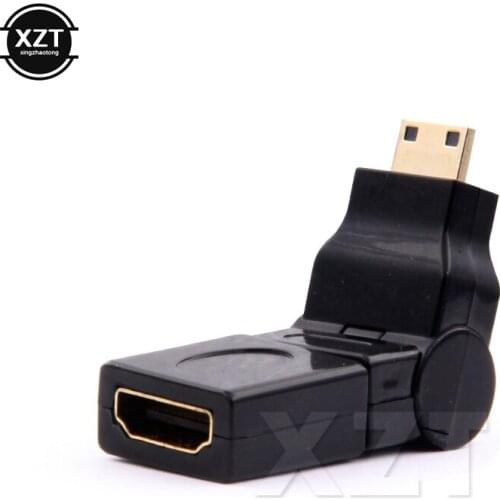 1pcs high Quality HDMI Cable Adapter Connector 180 Degree 360 Degree Mini HDMI Male Type C to HDMI A Female
