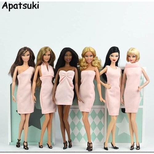 Multi-style 1/6 Pink Dress For Barbie Doll Evening Dresses Vestido Clothes For Barbie Princess BJD Doll Accessories Kids Toy