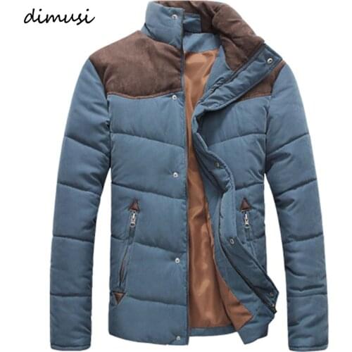 DIMUSI Winter Jacket Men Warm Casual Parkas Cotton Stand Collar Winter Coats Male Padded Overcoat Outerwear Clothing 4XL
