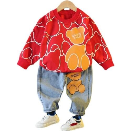 New Spring Autumn Fashion Baby Boys Girls Clothes Children Cartoon T-Shirt Pants 2Pcs/Set Toddler Sports Costume Kids Tracksuits