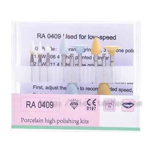 New Arrival 1 set Dental Polishing Kits RA0409 Enamel Porcelain Tooth Trimmed Light-cured Low-speed Handpiece